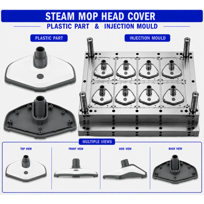 Steam Mop Plastic Head Cover Mould and Moulding Service