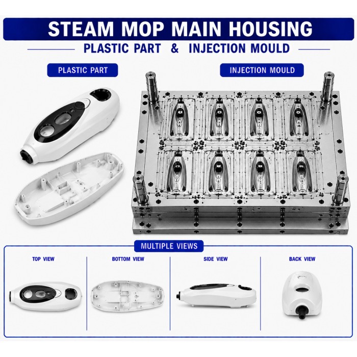 Steam Mop Plastic Main Housing Mould and Moulding Service Steam Mop Plastic Main Housing Mould and Moulding Service
