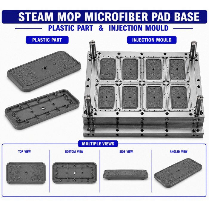 Steam Mop Plastic Microfiber Pad Base Mould and Moulding Service