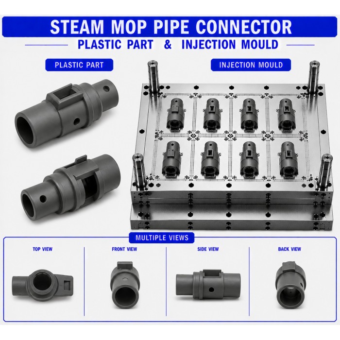 Steam Mop Plastic Pipe Connector Mould and Moulding Service Steam Mop Plastic Pipe Connector Mould and Moulding Service