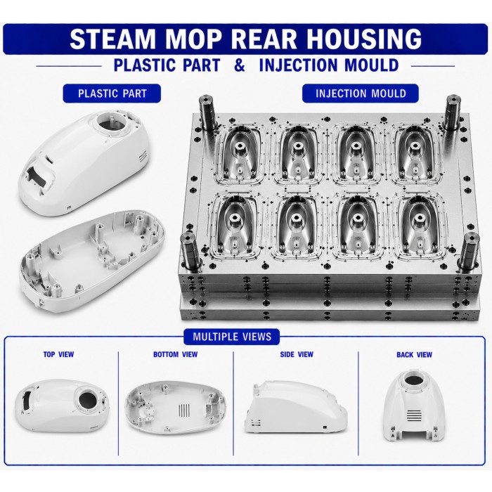 Steam Mop Plastic Rear Housing Mould and Moulding Service Steam Mop Plastic Rear Housing Mould and Moulding Service