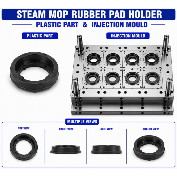 Steam Mop Plastic Rubber Pad Holder Mould and Moulding Service