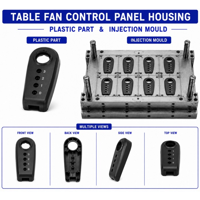 Table Fan Plastic Control Panel Housing Mould and Moulding Service