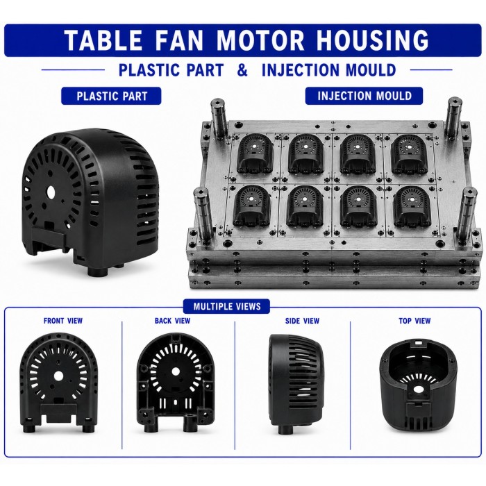 Table Fan Plastic Motor Housing Mould and Moulding Service Table Fan Plastic Motor Housing Mould and Moulding Service