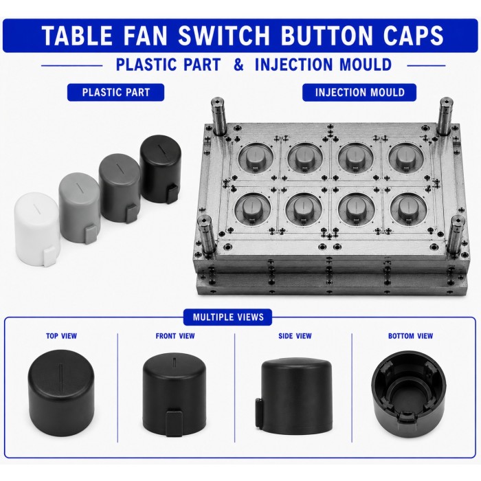 Table Fan Plastic Switch Button Caps Mould and Moulding Service