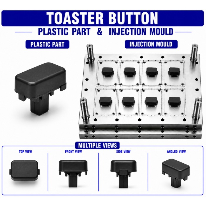 Toaster Plastic Button Mould and Moulding Services Toaster Plastic Button Mould and Moulding Services