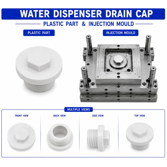 Water Dispenser Plastic Drain Cap