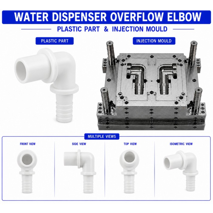 Water Dispenser Plastic Overflow Elbow