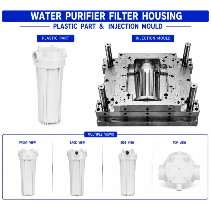 Water Purifier Plastic Filter Housing