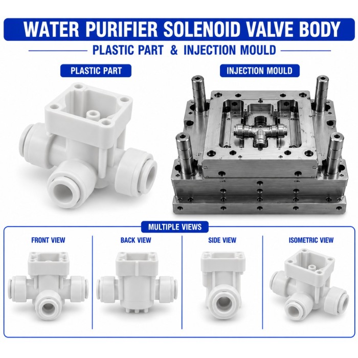 Water Purifier Plastic Solenoid Valve Body