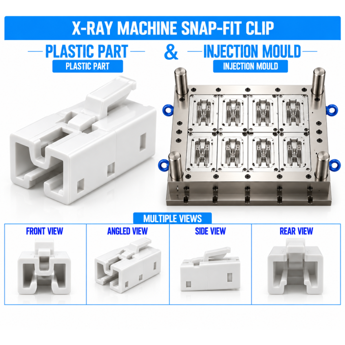 X-Ray Machine Plastic Snap-Fit Clip Mould and Moulding Service