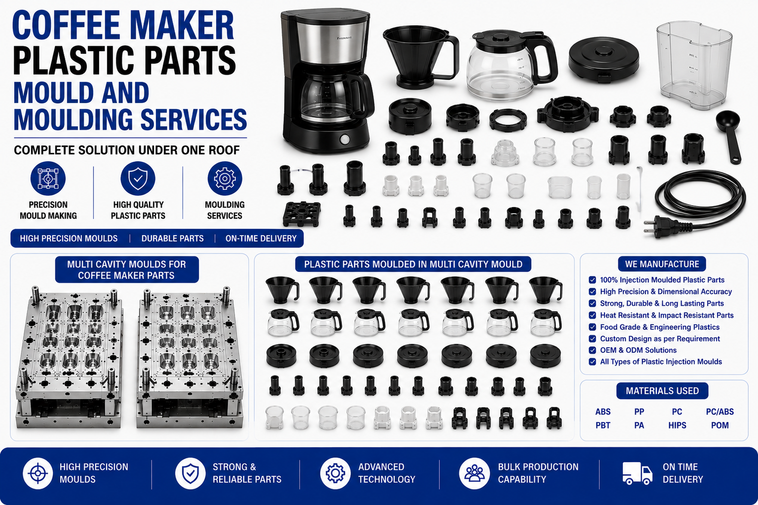 Coffee Maker Plastic Parts Mould and Moulding Services