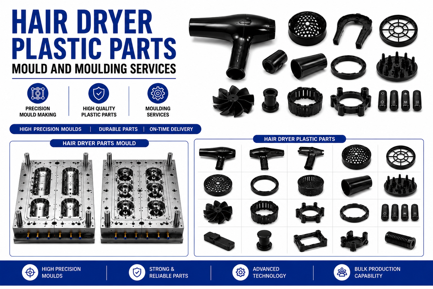 Hair Dryer Plastic Parts Mould and Moulding Services