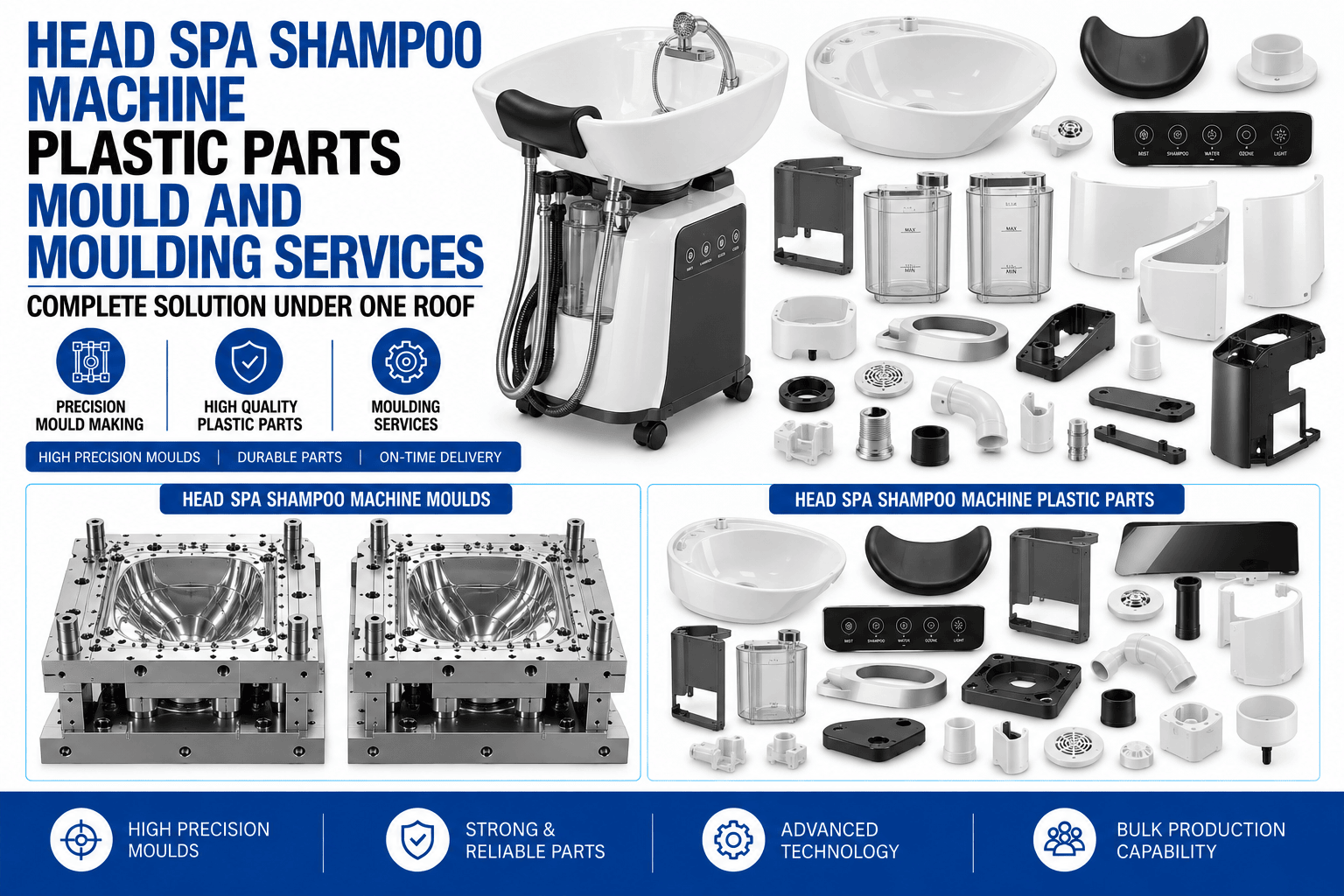 Head Spa Shampoo Machine Plastic Parts Mould and Moulding Services